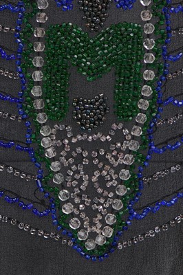 Lot 220 - A beaded black chiffon flapper dress, circa 1925