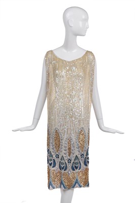 Lot 221 - A sequined tulle flapper dress, circa 1925