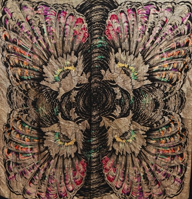 Lot 227 - Two floral lamé shawls, French, circa 1925