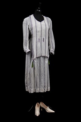 Lot 489 - A striped cotton dress, probably for a Suffragette, circa 1917