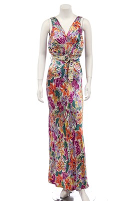 Lot 426 - Two floral printed evening gowns, 1930s