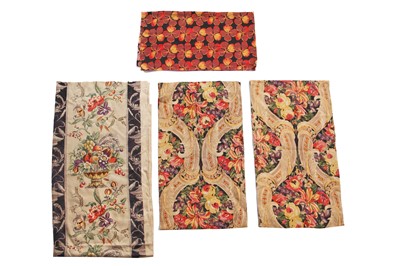 Lot 530 - A crewel-work calico curtain/panel, 1920s or 30s