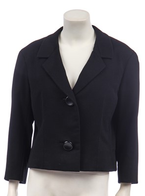 Lot 324 - A Christian Dior black cashmere single-breasted jacket, circa 1960