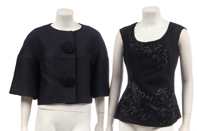 Lot 324 - A Christian Dior black cashmere single-breasted jacket, circa 1960