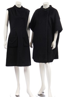 Lot 324 - A Christian Dior black cashmere single-breasted jacket, circa 1960