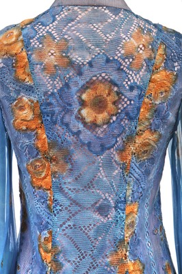 Lot 257 - A Catherine Buckley printed lace and chiffon ensemble, early 1970s