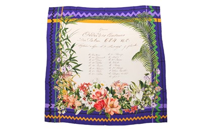 Lot 60 - A Gucci silk scarf with floral print in original box, 2000s
