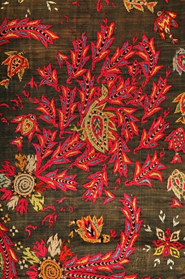 Lot 539 - An embroidered wool scarf, Zoroastrian, Yazd, Persia, 19th century