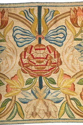 Lot 526 - An embroidered pelmet panel, Italian or Portugese, late 17th-early 18th century