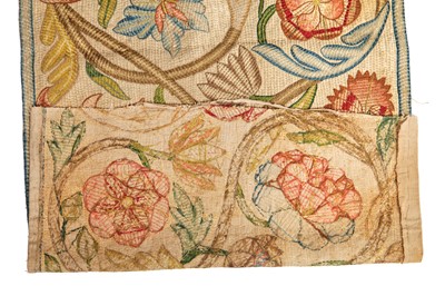 Lot 526 - An embroidered pelmet panel, Italian or Portugese, late 17th-early 18th century