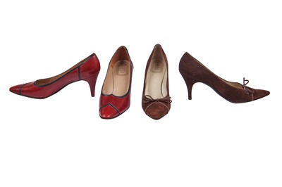 Lot 339 - Four pairs of Christian Dior day shoes, 1960s