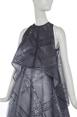 Lot 206 - A Jean-Louis Scherrer by Stéphane Rolland voluminous evening gown of slate-blue organza, 2000s