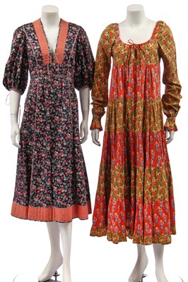 Lot 267 - Two good Anna Belinda printed cotton dresses, 1970s