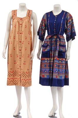 Lot 267 - Two good Anna Belinda printed cotton dresses, 1970s