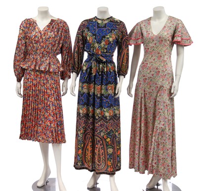 Lot 267 - Two good Anna Belinda printed cotton dresses, 1970s