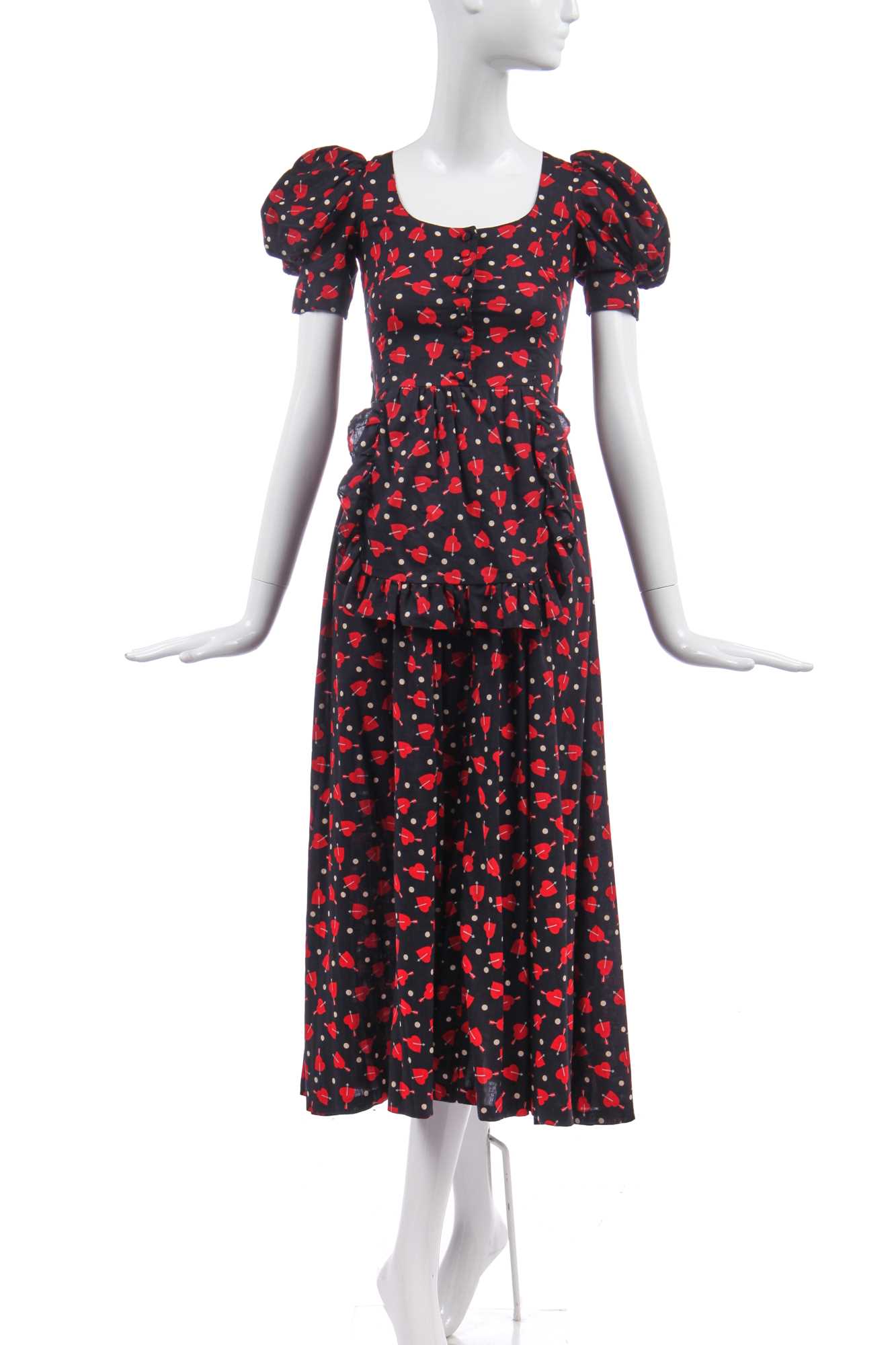 Lot 273 A Biba Loveheart Printed Cotton Dress Circa lot-273-a-biba-loveheart-printed-cotton-dress-circa