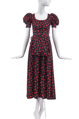 Lot 273 - A Biba loveheart printed cotton dress, circa 1973