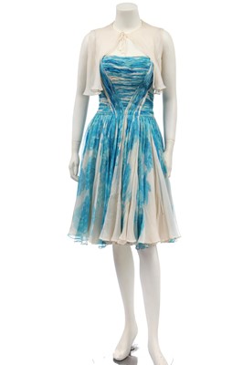 Lot 381 - A Carven couture chiffon cocktail dress, 1950s