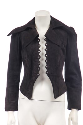 Lot 276 - An Ossie Clark dark brown suede jacket, circa 1970