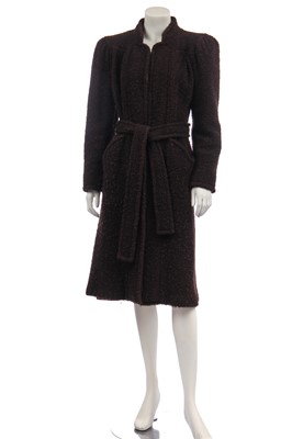 Lot 277 - An Ossie Clark brown bouclé wool coat, 1970s