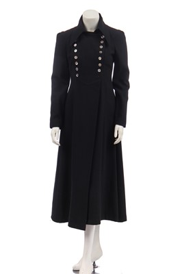 Lot 347 - An Ossie Clark black wool double-breasted "Dick Turpin" coat, circa 1969