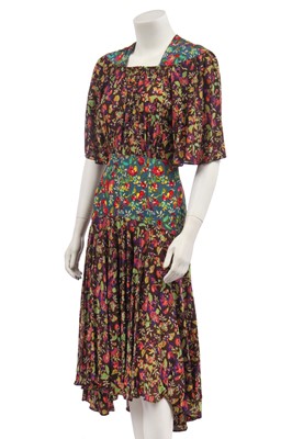 Lot 281 - An Alice Pollock printed marocain dress, 1970s