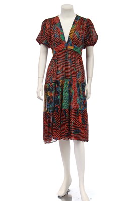 Lot 285 - An Ossie Clark/Celia Birtwell for Radley printed chiffon dress, 1970s