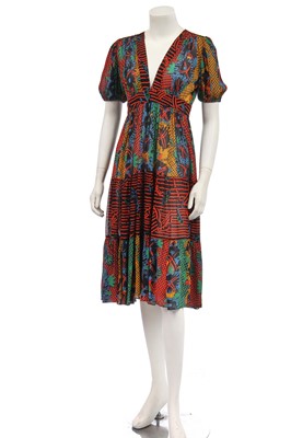 Lot 286 - Two Ossie Clark/Celia Birtwell for Radley printed chiffon dresses, 1970s