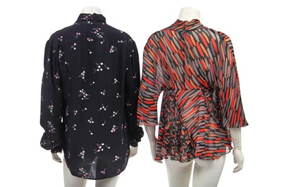 Lot 288 - Three Ossie Clark/Celia Birtwell printed blouses, 1970s