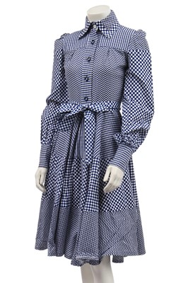 Lot 289 - John Bates for Jean Varon 'checkerboard' cotton maxi-dress, 'Wild West sweetheart', collection, 1973