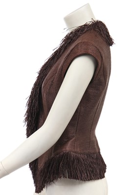 Lot 108 - A Thierry Mugler brown woven raffia-effect jacket, Les Solarisées collection, Spring-Summer 2001