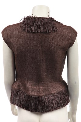 Lot 108 - A Thierry Mugler brown woven raffia-effect jacket, Les Solarisées collection, Spring-Summer 2001