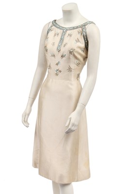 Lot 350 - A Christian Dior ivory ziberline dress, circa 1966