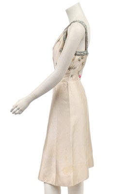 Lot 350 - A Christian Dior ivory ziberline dress, circa 1966