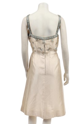 Lot 350 - A Christian Dior ivory ziberline dress, circa 1966