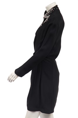 Lot 141 - A Thierry Mugler black silk crepe cocktail dress, probably Autumn-Winter, 1986-87