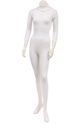 Lot 351 - A rare Courrèges white knitted wool catsuit, 1969