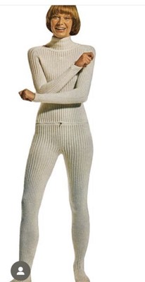 Lot 351 - A rare Courrèges white knitted wool catsuit, 1969