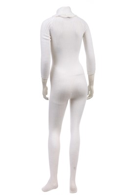 Lot 351 - A rare Courrèges white knitted wool catsuit, 1969