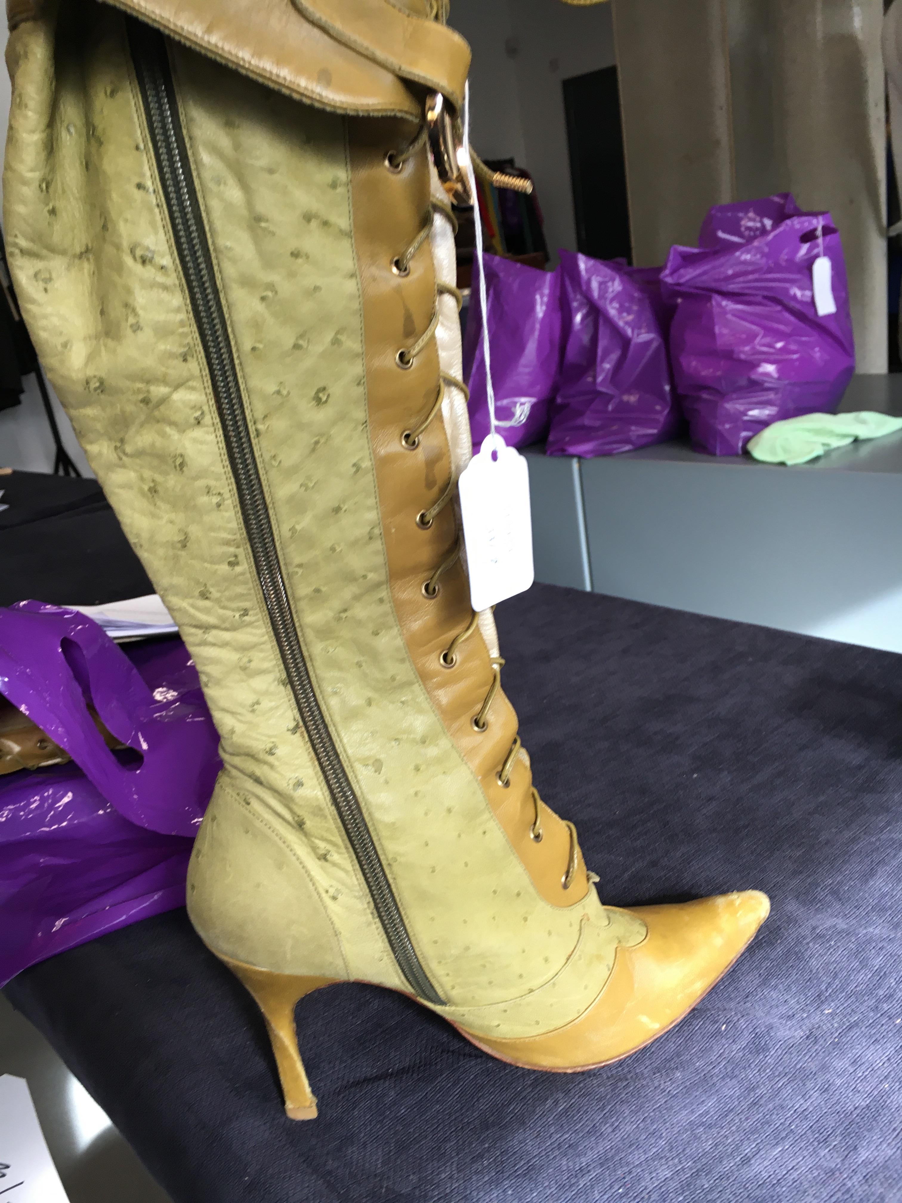 Leather boots Dior Gold size 39 EU in Leather - 25383981