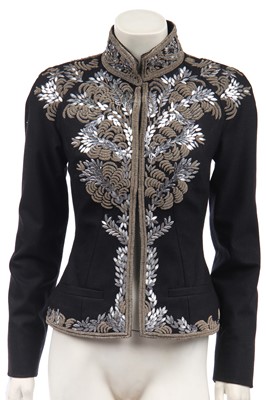 Lot 105 - An Alexander McQueen military-style embroidered wool jacket, Autumn-Winter 2006