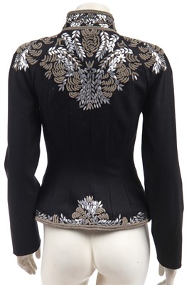 Lot 105 - An Alexander McQueen military-style embroidered wool jacket, Autumn-Winter 2006