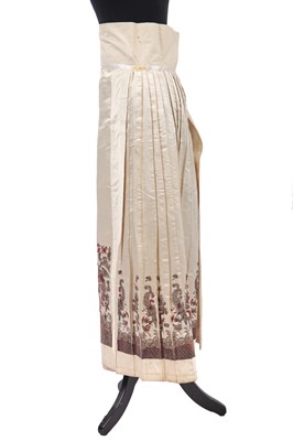 Lot 551 - An embroidered ivory silk skirt, Chinese, 1920s