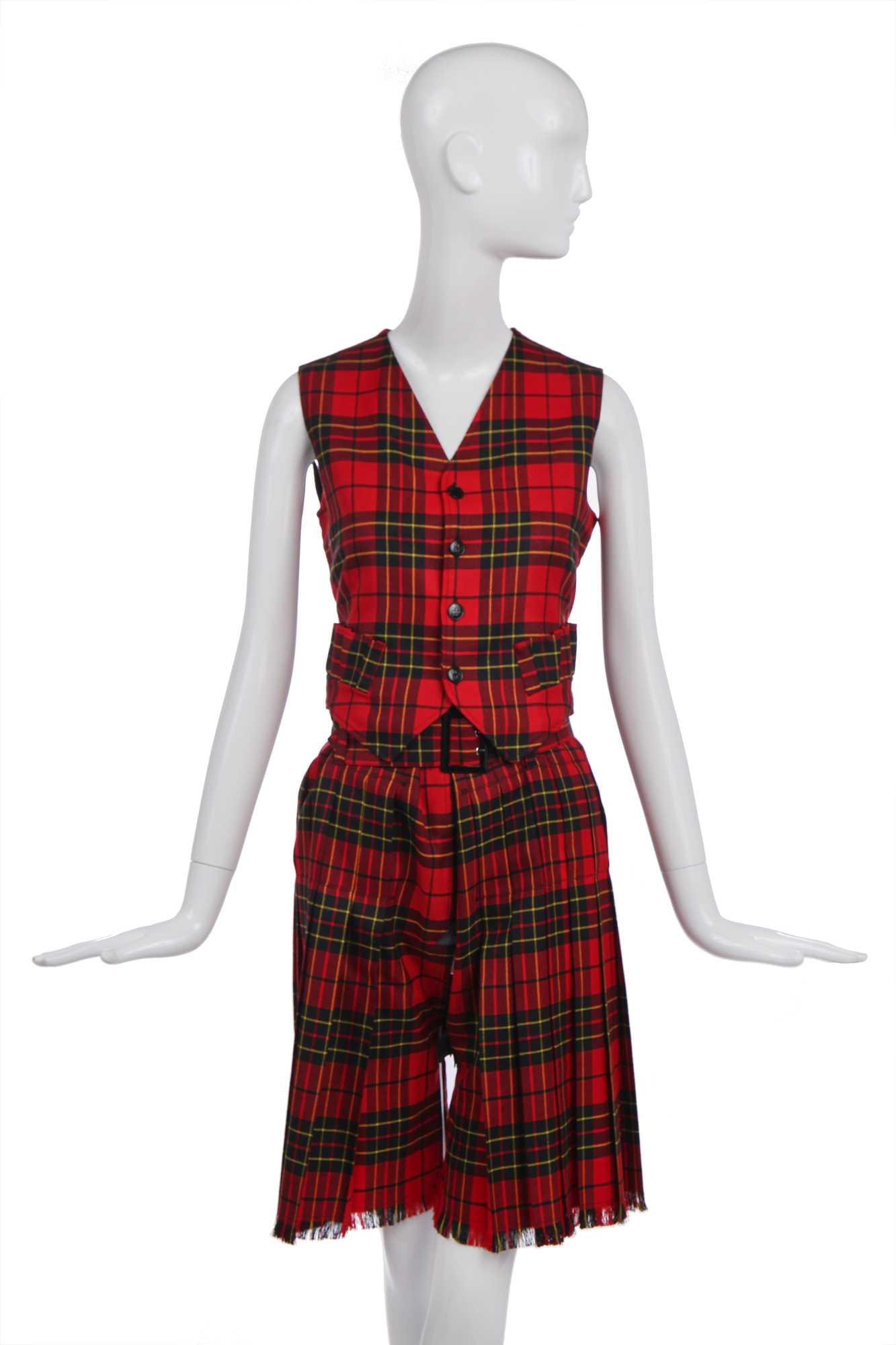 Lot 402 - A Jean-Paul Gaultier unisex tartan kilt ensemble, circa 1989