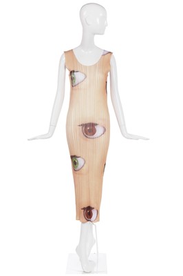 Lot 533 - An Issey Miyake pleated 'Eye Globe' print dress by Tim Hawkinson, Guest Artists Series No 3, 1998