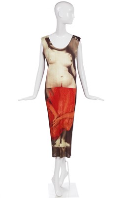 Lot 531 - An Issey Miyake pleated dress with image by Yasumasa Morimura, Guest Artists Series, No 1, Autumn-Winter, 1996-97