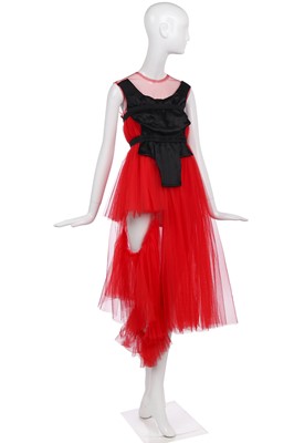Lot 543 - A Comme des Garçons scarlet tulle dress, Spring-Summer, 2007