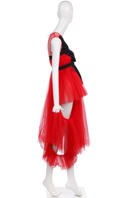 Lot 543 - A Comme des Garçons scarlet tulle dress, Spring-Summer, 2007