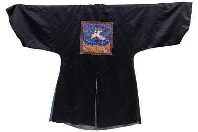 Lot 553 - A dark blue satin surcoat, Chinese, late 19th Century