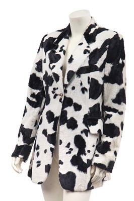 Lot 150 - A Dolce and Gabbana faux-fur cow-print jacket, mid 1990s